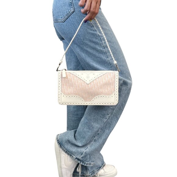 Christian Dior Vintage 2004 Trotter Monogram Logo Shoulder Bag Pink [106427] - Picture 4 of 13